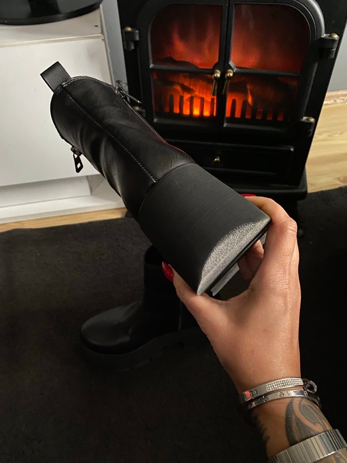 Kadın Siyah Deri Gotik Topuklu Bot - Görsel 5