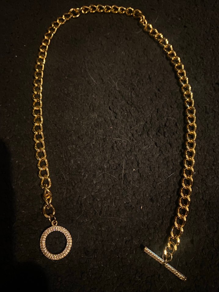 Zincir Detaylı Uzun Altın Kolye - Görsel 3