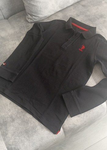 Uzun Kollu Siyah Polo Yaka çocuk Tişört - Görsel 3