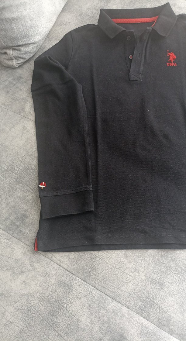 Uzun Kollu Siyah Polo Yaka çocuk Tişört - Görsel 2