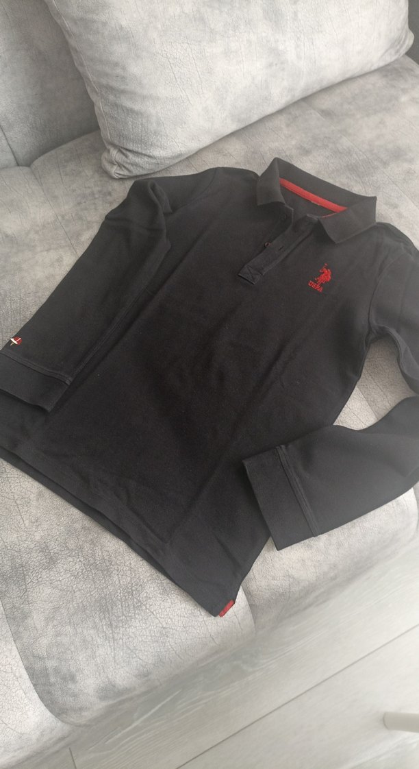 Uzun Kollu Siyah Polo Yaka çocuk Tişört - Görsel 3