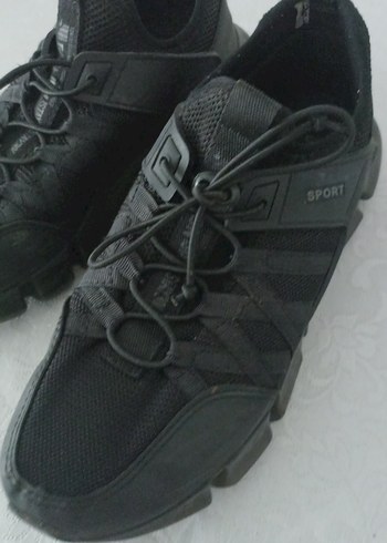 Siyah Erkek Spor Ayakkabı Bağcıklı - Görsel 2