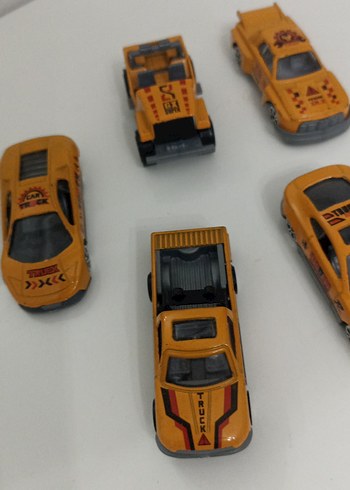 Sarı Renkli Oyuncak Araba Seti metal - Görsel 3