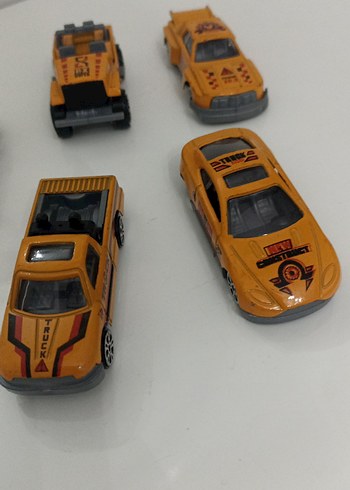 Sarı Renkli Oyuncak Araba Seti metal - Görsel 2