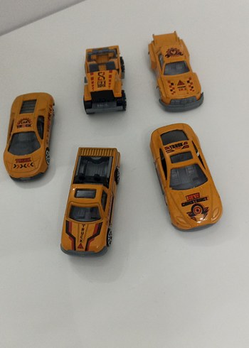 Sarı Renkli Oyuncak Araba Seti metal - Görsel 4