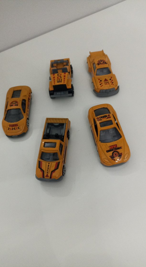 Sarı Renkli Oyuncak Araba Seti metal - Görsel 4