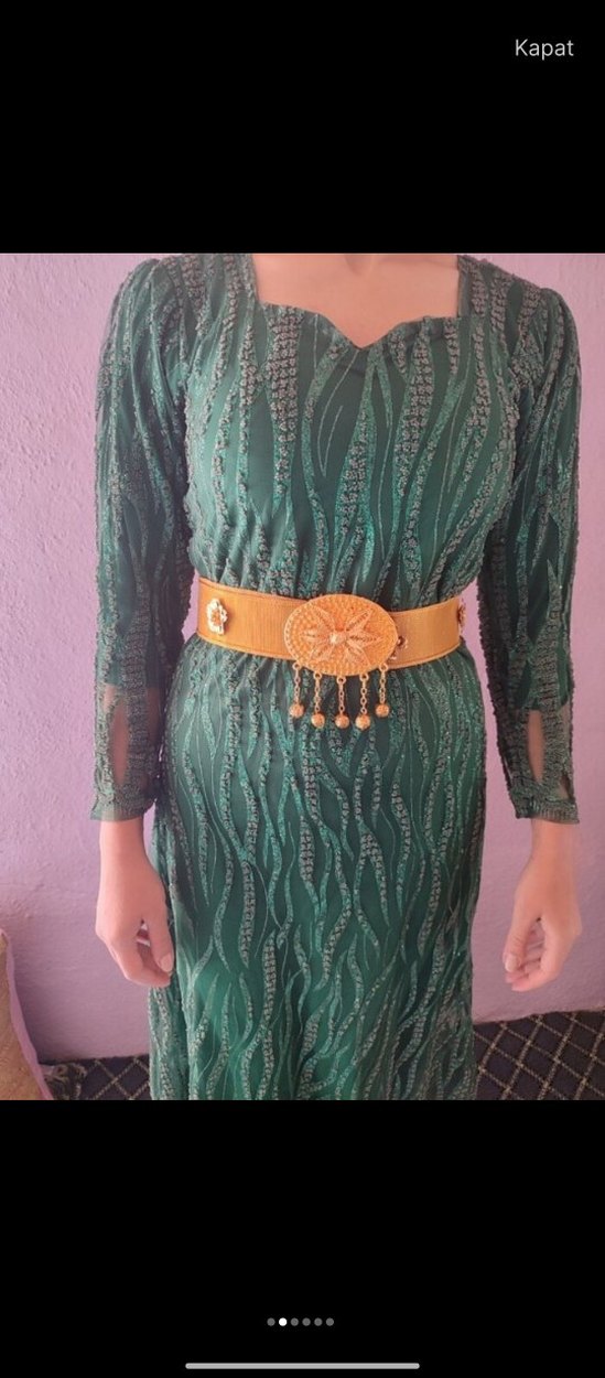 İşlemeli Bohem Uzun Elbise - Görsel 2