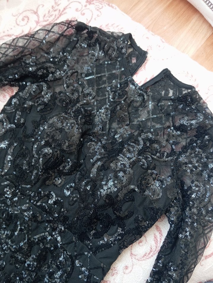 siyah balık abiye - Görsel 4