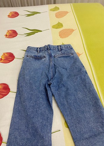 Koton Kadın Mavi Bol Kesim Denim Pantolon