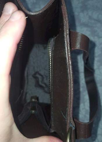 Kahverengi Yılan Desenli Deri Kadın Çanta - Görsel 4