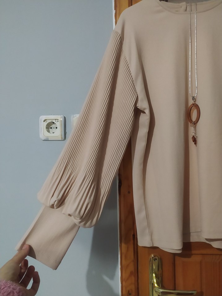 Kadın Keten Piliseli Bluz - Görsel 2