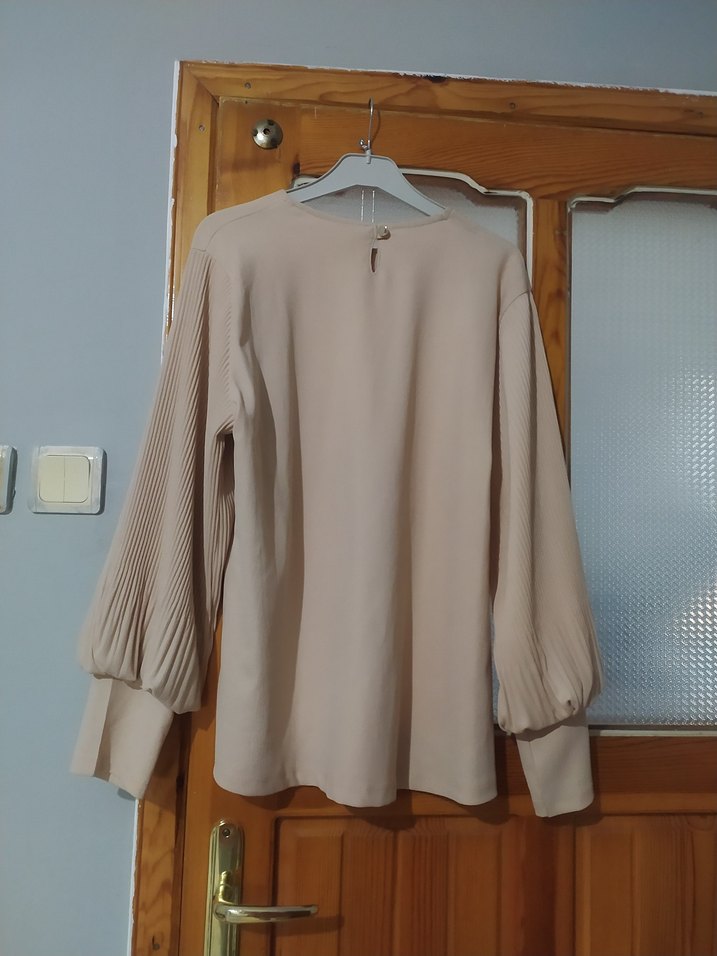 Kadın Keten Piliseli Bluz - Görsel 3