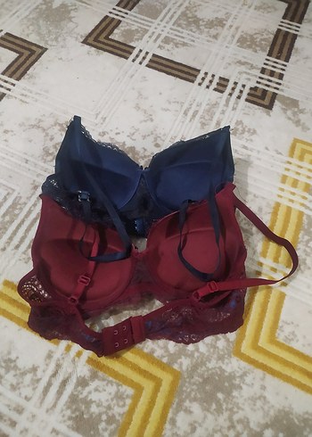 diğer Beden Bordo ve lacivert Bohem Tarzı Rahat Sütyen