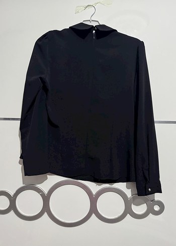 Kadın Siyah Pilili Uzun Kollu Gömlek - Görsel 3