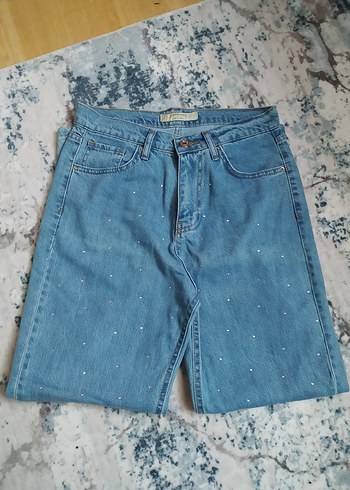 Mavi  Taşlı Kadın Kot Pantolon - Görsel 2