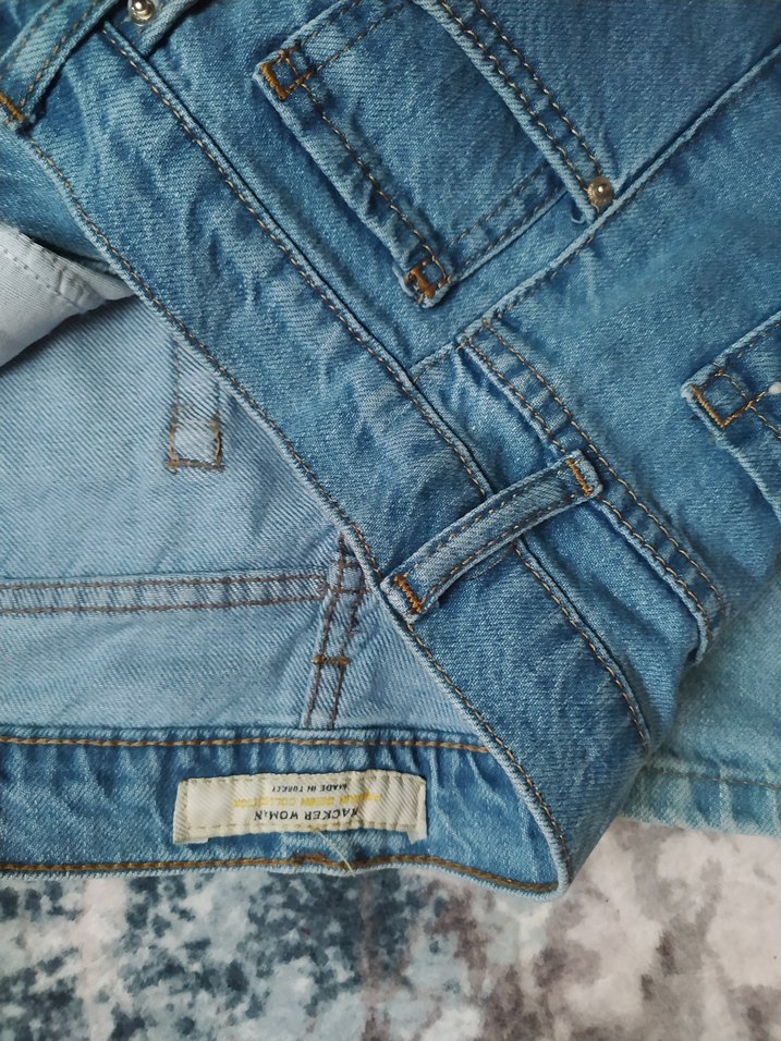 Mavi  Taşlı Kadın Kot Pantolon - Görsel 4