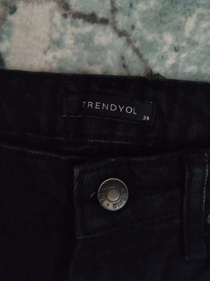 Siyah Bol Kesim Kot Pantolon - Görsel 4