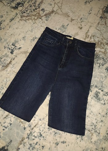 Kadın Lacivert Midi Denim Pantolon - Görsel 2