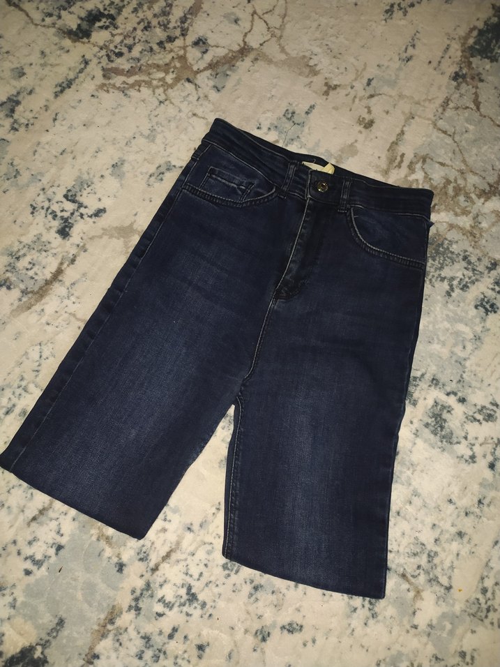 Kadın Lacivert Midi Denim Pantolon - Görsel 2