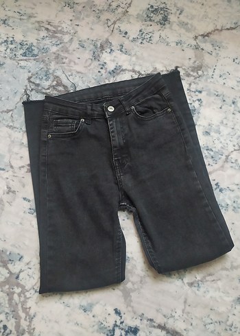 Gri Regular Fit Midi Kadın Kot Pantolon - Görsel 4