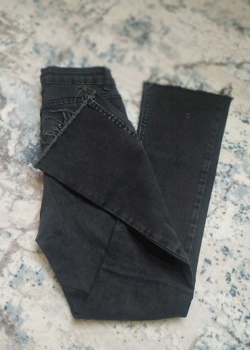 Gri Regular Fit Midi Kadın Kot Pantolon - Görsel 2