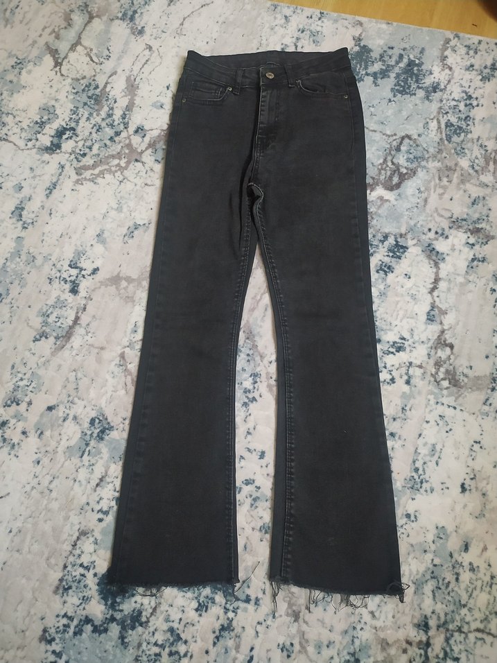 Gri Regular Fit Midi Kadın Kot Pantolon - Görsel 5