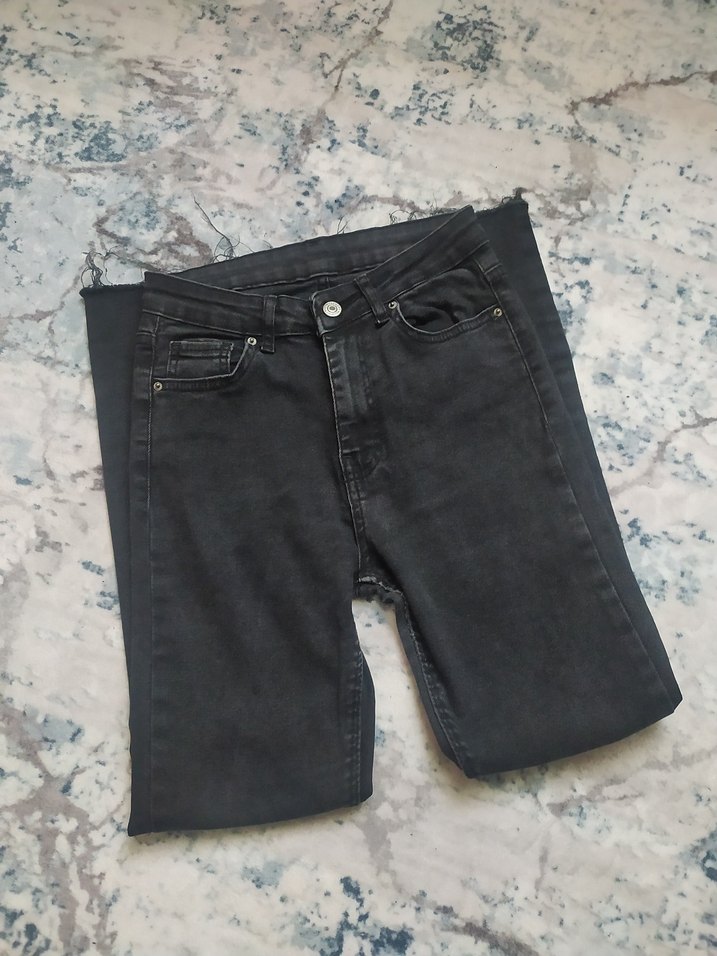 Gri Regular Fit Midi Kadın Kot Pantolon - Görsel 4