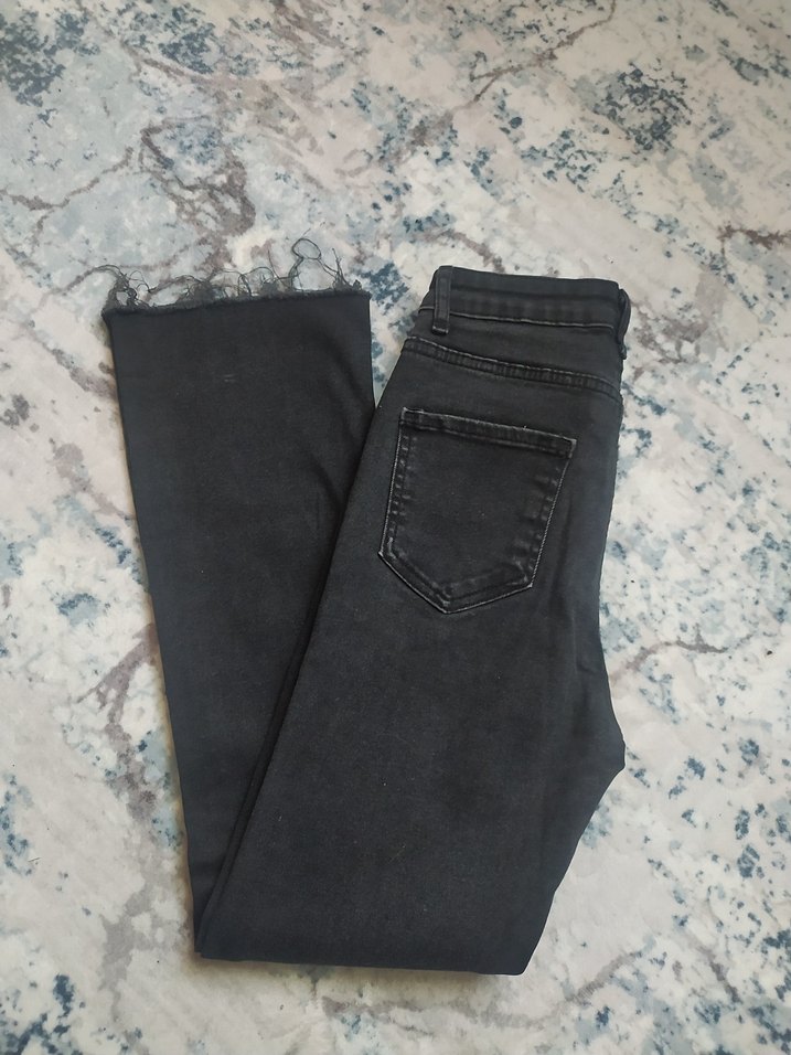 Gri Regular Fit Midi Kadın Kot Pantolon - Görsel 3