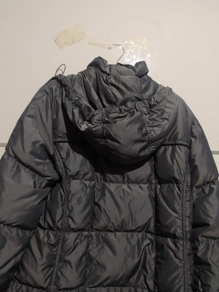 Gri Düğmeli Kadın Kışlık Mont - Görsel 5