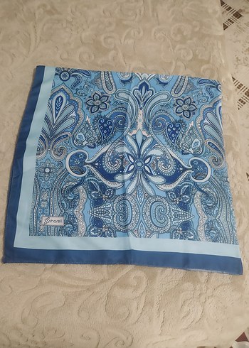 mavi renkli kadın eşarp - Görsel 2