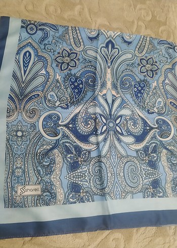 mavi renkli kadın eşarp - Görsel 3