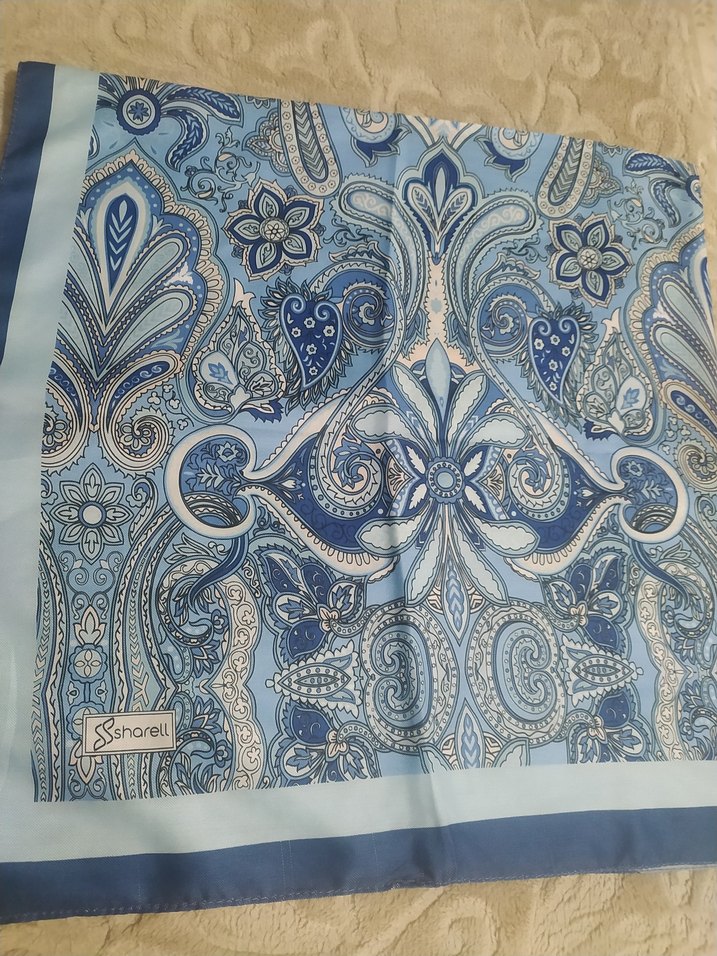 mavi renkli kadın eşarp - Görsel 3