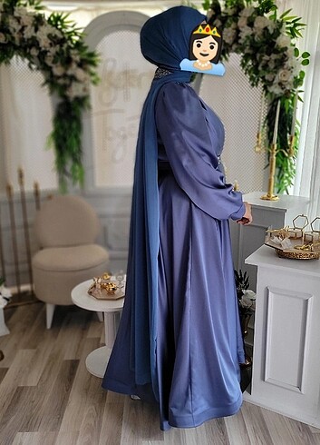 Saten nişan elbisesi 