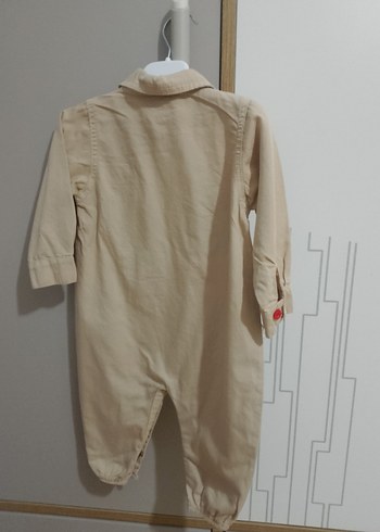 Uzun Kollu, Nakışlı Bej Bebek Tulum - Görsel 5