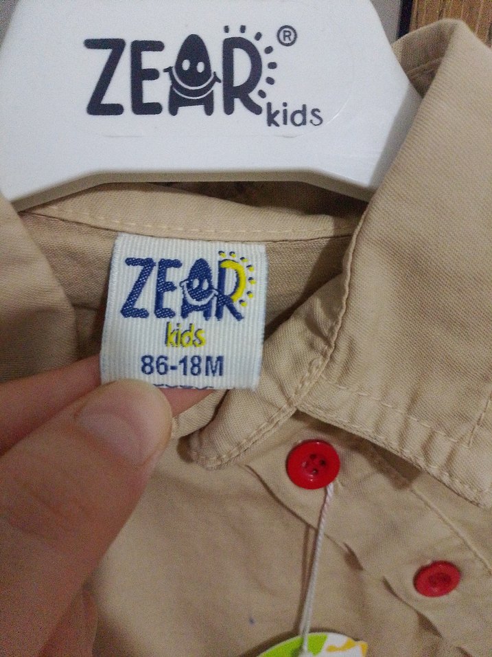 Uzun Kollu, Nakışlı Bej Bebek Tulum - Görsel 2