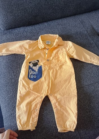 Sarı Uzun Kollu Bebek Tulum - Görsel 2