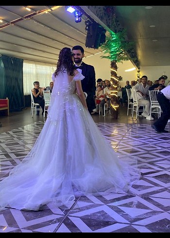 Beyaz Straplez A Kesim Gelinlik - Görsel 4