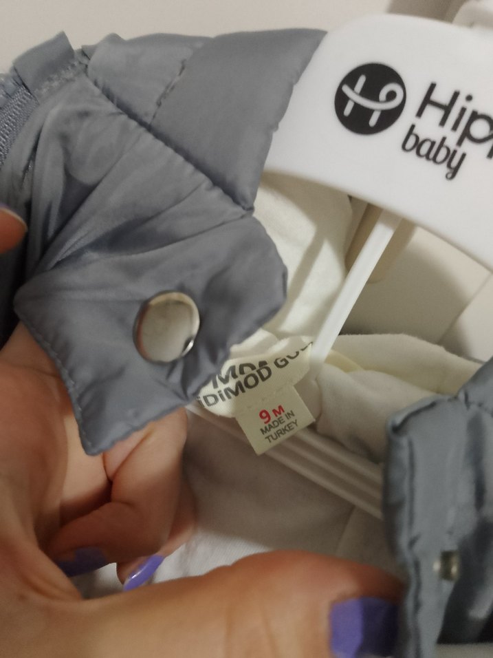 Gri Bebek Astronot Tulum, Fermuarlı, Baskılı - Görsel 3