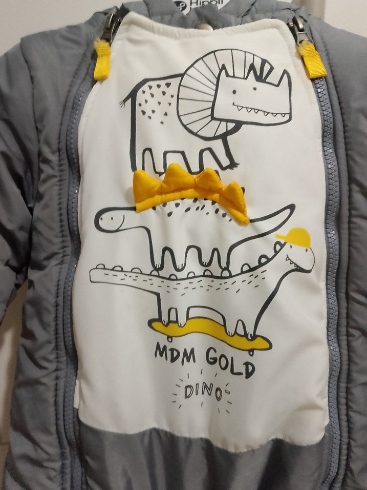 Gri Bebek Astronot Tulum, Fermuarlı, Baskılı - Görsel 2