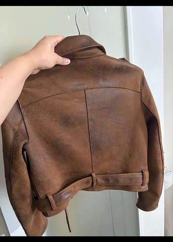 Bershka Kahverengi Süet Kadın Ceket - Görsel 3