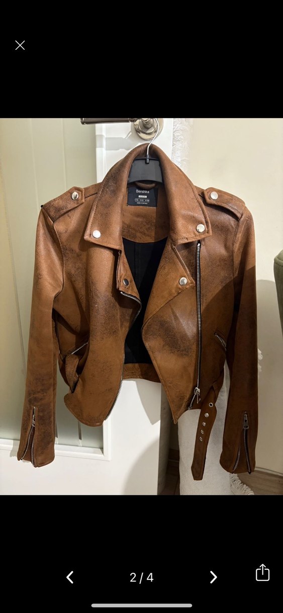 Bershka Kahverengi Süet Kadın Ceket - Görsel 2