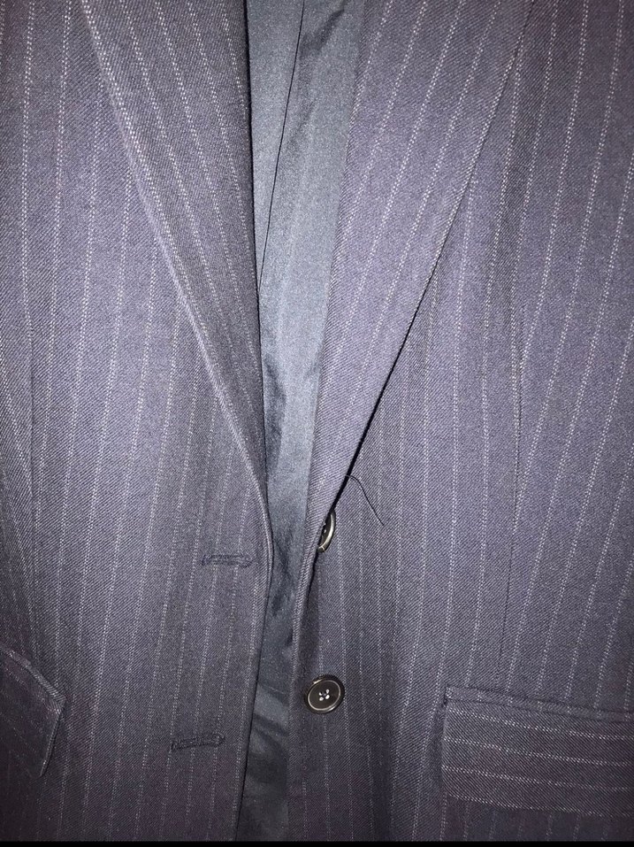 Kadın lacivert çizgili Regular Fit Ceket - Görsel 2