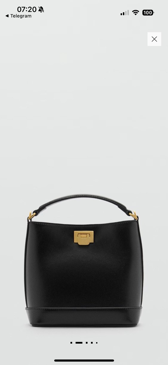 Klasik Siyah Deri Tokalı Kadın Çanta - Görsel 2