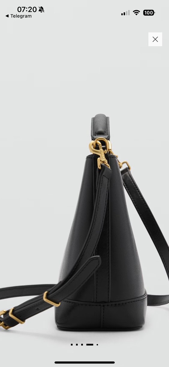 Klasik Siyah Deri Tokalı Kadın Çanta - Görsel 4