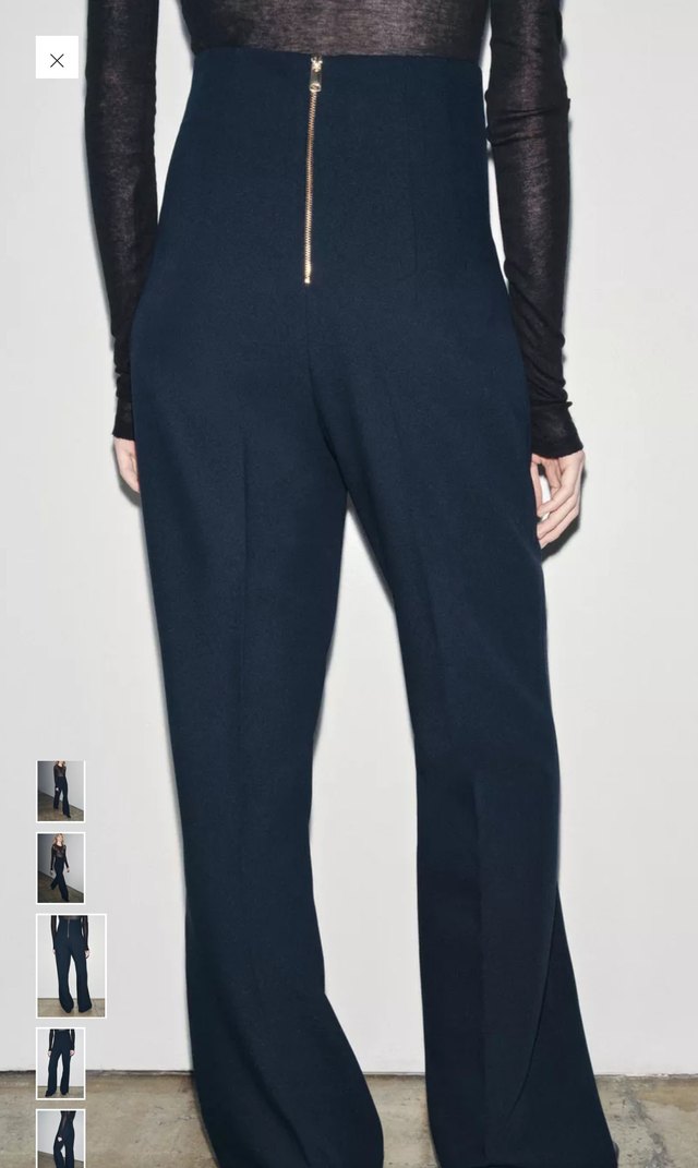 Kadın Lacivert  Kumaş Pantolon - Görsel 2