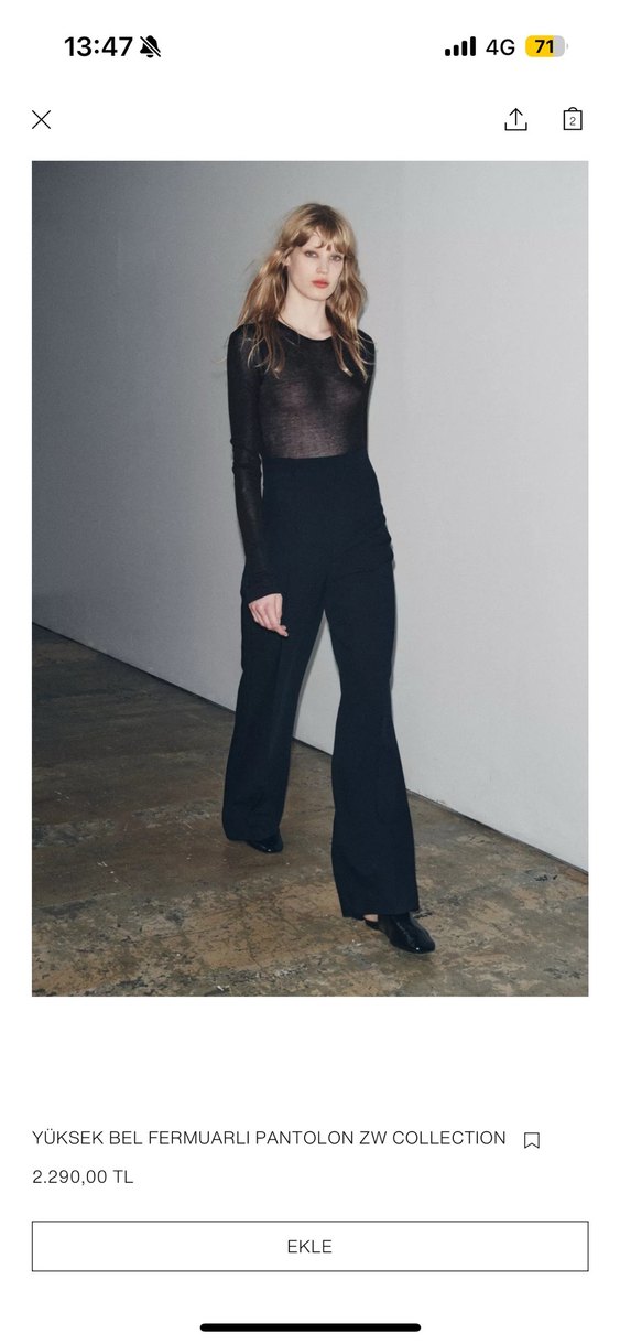 Kadın Lacivert  Kumaş Pantolon - Görsel 5