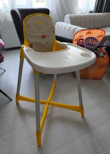 Kanz Sarı Bebek Mama Sandalyesi Gri Detaylı