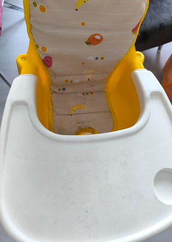  Beden Sarı Bebek Mama Sandalyesi Gri Detaylı