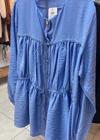 H&M Mavi Düğmeli Salaş gömlek