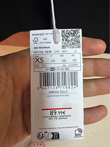 xs Beden Mango